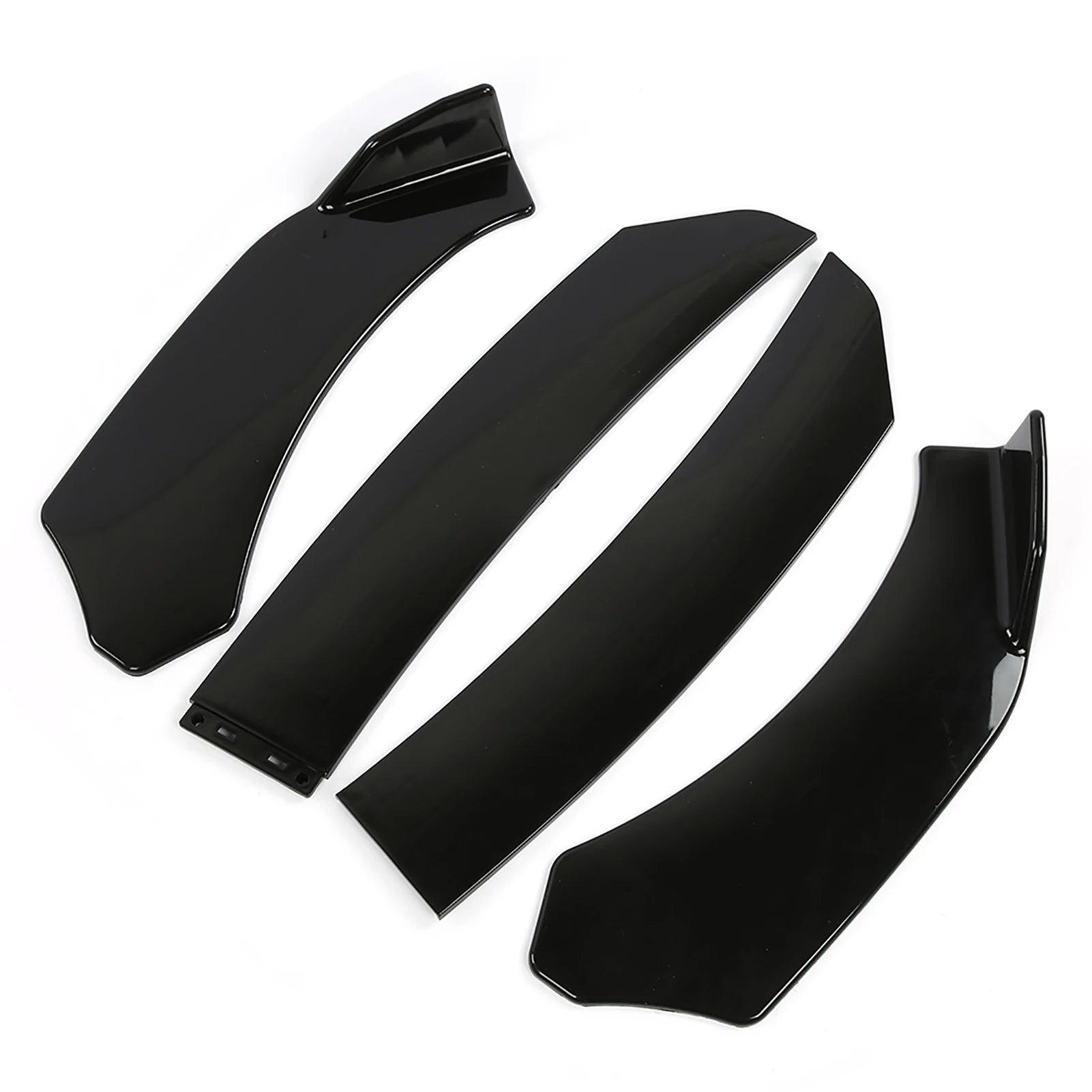 4Pcs Car Universal Front Shovel Gloss Car Front Bumper Lip Body Kit Front Under Lips Diffuser Spoiler Auto Accessories - PrimeNest