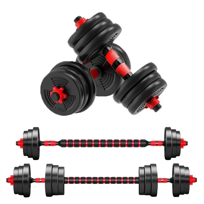 5-44lbs Adjustable Dumbbell to Barbell Set, Anti-Slip Grip, Versatile Home Gym Fitness Strength Training Barbell Weight Plates - PrimeNest