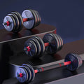 5-44lbs Adjustable Dumbbell to Barbell Set, Anti-Slip Grip, Versatile Home Gym Fitness Strength Training Barbell Weight Plates - PrimeNest