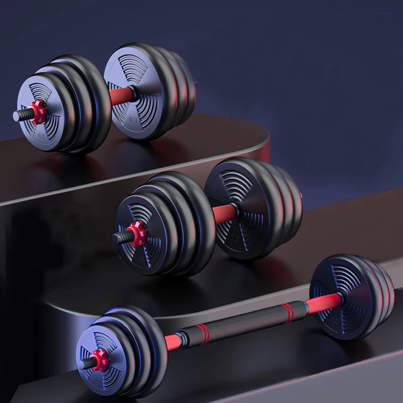 5-44lbs Adjustable Dumbbell to Barbell Set, Anti-Slip Grip, Versatile Home Gym Fitness Strength Training Barbell Weight Plates - PrimeNest