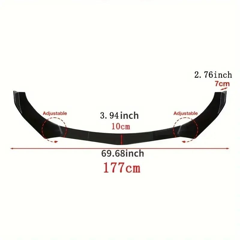 5 Pieces Universal Car Front Bumper Lip Body Kit Spoiler Splitter ABS Bumper Canard Lip Splitter Universal Car Accessories - PrimeNest