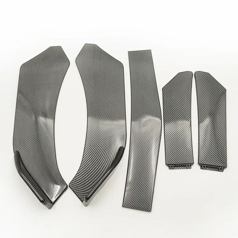 5 Pieces Universal Car Front Bumper Lip Body Kit Spoiler Splitter ABS Bumper Canard Lip Splitter Universal Car Accessories - PrimeNest