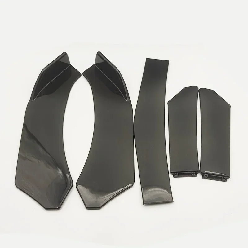 5 Pieces Universal Car Front Bumper Lip Body Kit Spoiler Splitter ABS Bumper Canard Lip Splitter Universal Car Accessories - PrimeNest