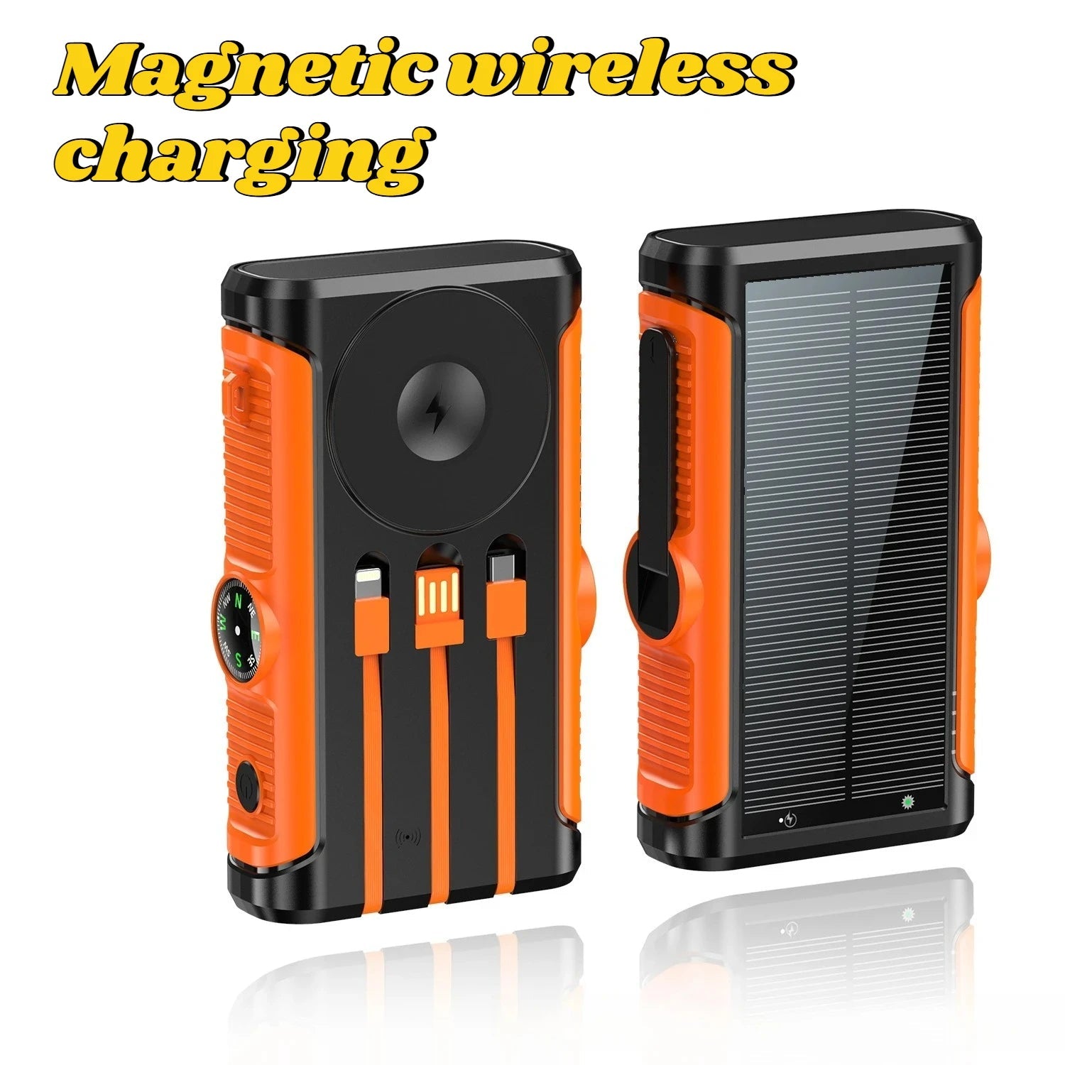 50000mAh Solar Power Bank 22.5W Magnetic Wireless Charging Camping Powerbank with Cables External Battery for IPhone Magsafe - PrimeNest