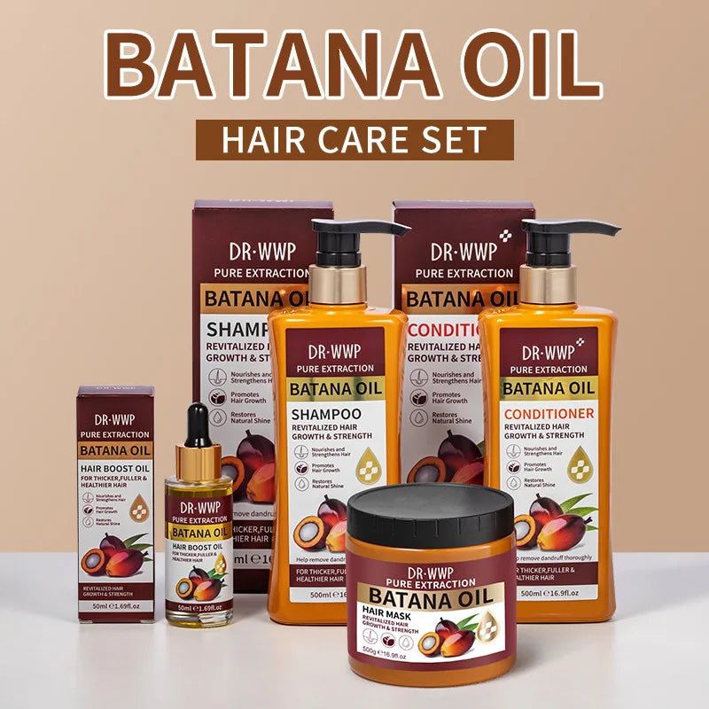 500ml Batana Oil Shampoo and Conditioner Set for Hydrating Care, Softening Hair, and Improving Dryness and Frizz - PrimeNest