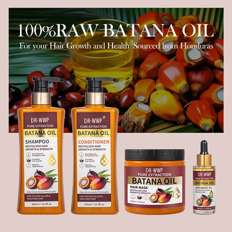500ml Batana Oil Shampoo and Conditioner Set for Hydrating Care, Softening Hair, and Improving Dryness and Frizz - PrimeNest