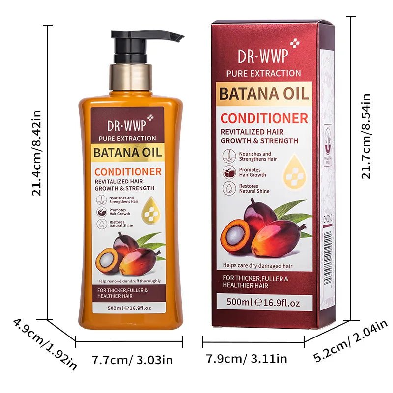500ml Batana Oil Shampoo and Conditioner Set for Hydrating Care, Softening Hair, and Improving Dryness and Frizz - PrimeNest