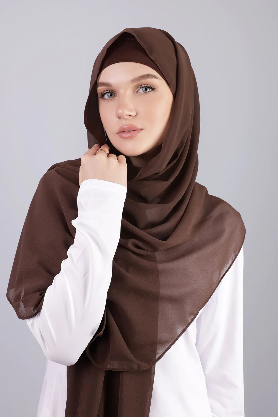 Hot Selling Chiffon Hijab with a Matching Cotton Inner for Women Hijab Shawl Underscarf