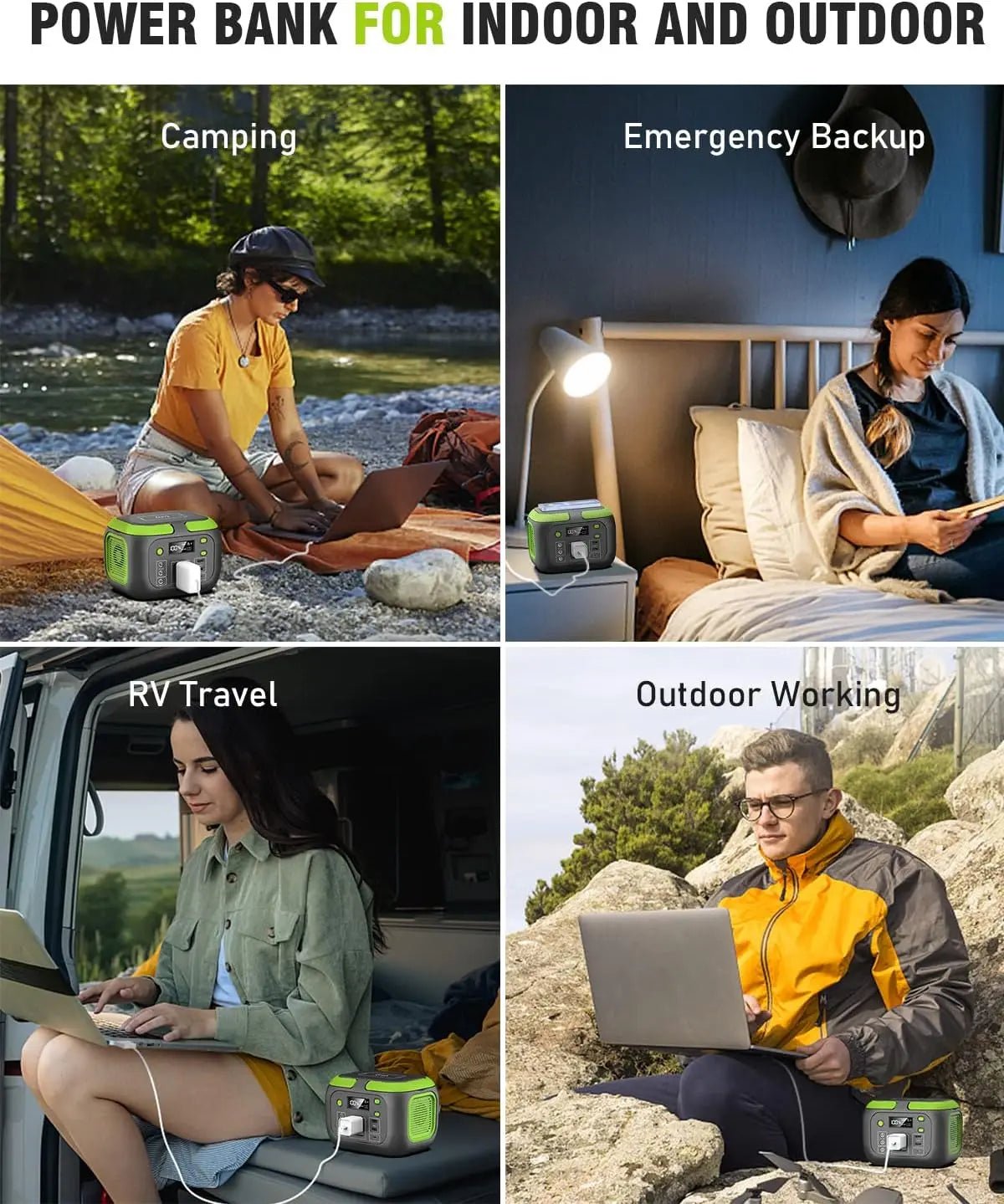 600W/300W/200W/120W Portable Power Station,110V AC Outlets Solar Generator Storage Energy Power Bank For Camping Travel RV Home - PrimeNest