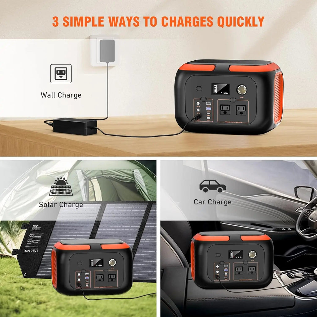 600W/300W/200W/120W Portable Power Station,110V AC Outlets Solar Generator Storage Energy Power Bank For Camping Travel RV Home - PrimeNest