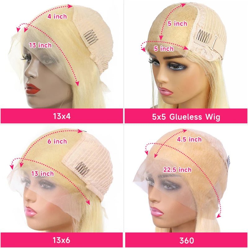 613 Honey Blonde 13x4 Lace Front Human Hair Wigs For Black Women Pre Plucked 13x6 360 Frontal Remy Brazilian Straight Wig 46inch - PrimeNest