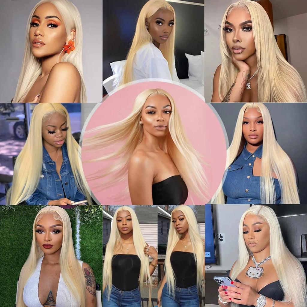 613 Honey Blonde 13x4 Lace Front Human Hair Wigs For Black Women Pre Plucked 13x6 360 Frontal Remy Brazilian Straight Wig 46inch - PrimeNest