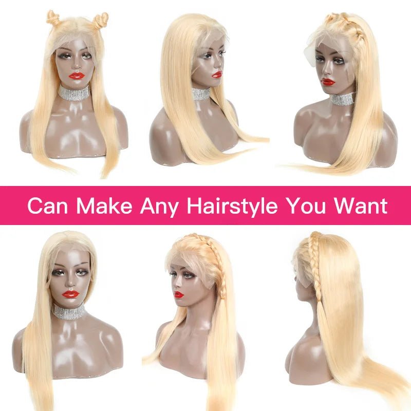 613 Honey Blonde 13x4 Lace Front Human Hair Wigs For Black Women Pre Plucked 13x6 360 Frontal Remy Brazilian Straight Wig 46inch - PrimeNest
