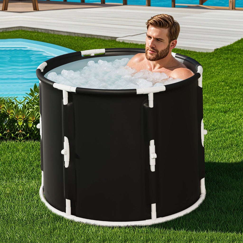 66 Gal Foldable Ice Bath Tub with Lid for Adult - PrimeNest