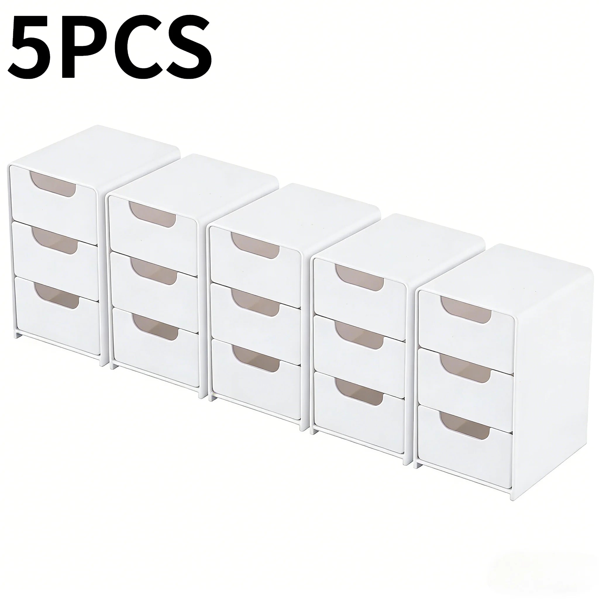 Multi-functional Drawer-style Storage Box 3-Tier Desktop Cosmetic Jewelry Organizer Office Snack Storage Box Portable Cabinet