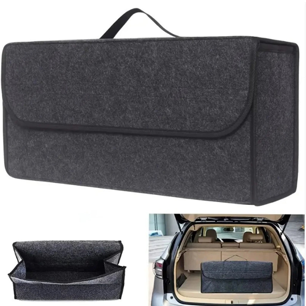 Large Anti Slip Compartment Boot Storage Organizer Tool Car Storage Bag Car Trunk Organizer Soft Felt Storage Box Accessories