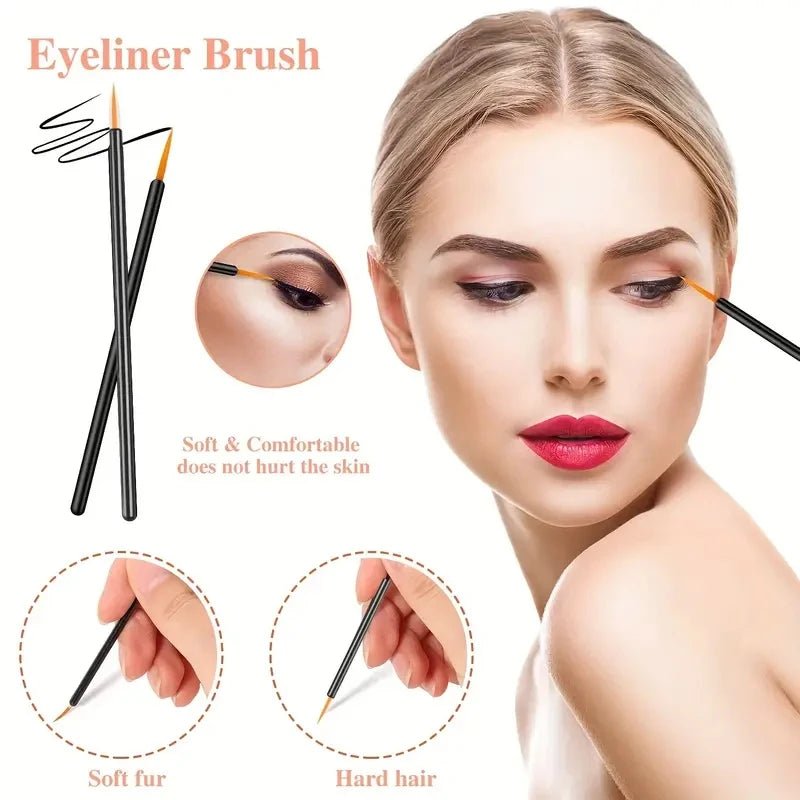 80pcs Professional Makeup Brush Set Box Eyebrow Eyelash Lip Brushes Hairpin Micro Brush for Eyelash Extension Makeup Tools - PrimeNest
