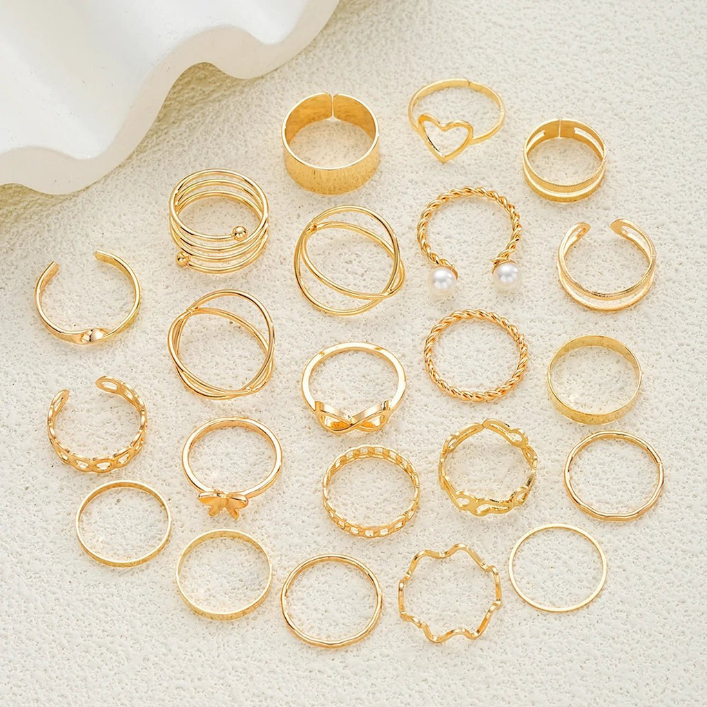 83pcs Elegant Pearl Geometric Earrings Necklace Bracelet Ring Jewelry Set For Women Heart Butterfly Star Daily Party Jewelry New - PrimeNest