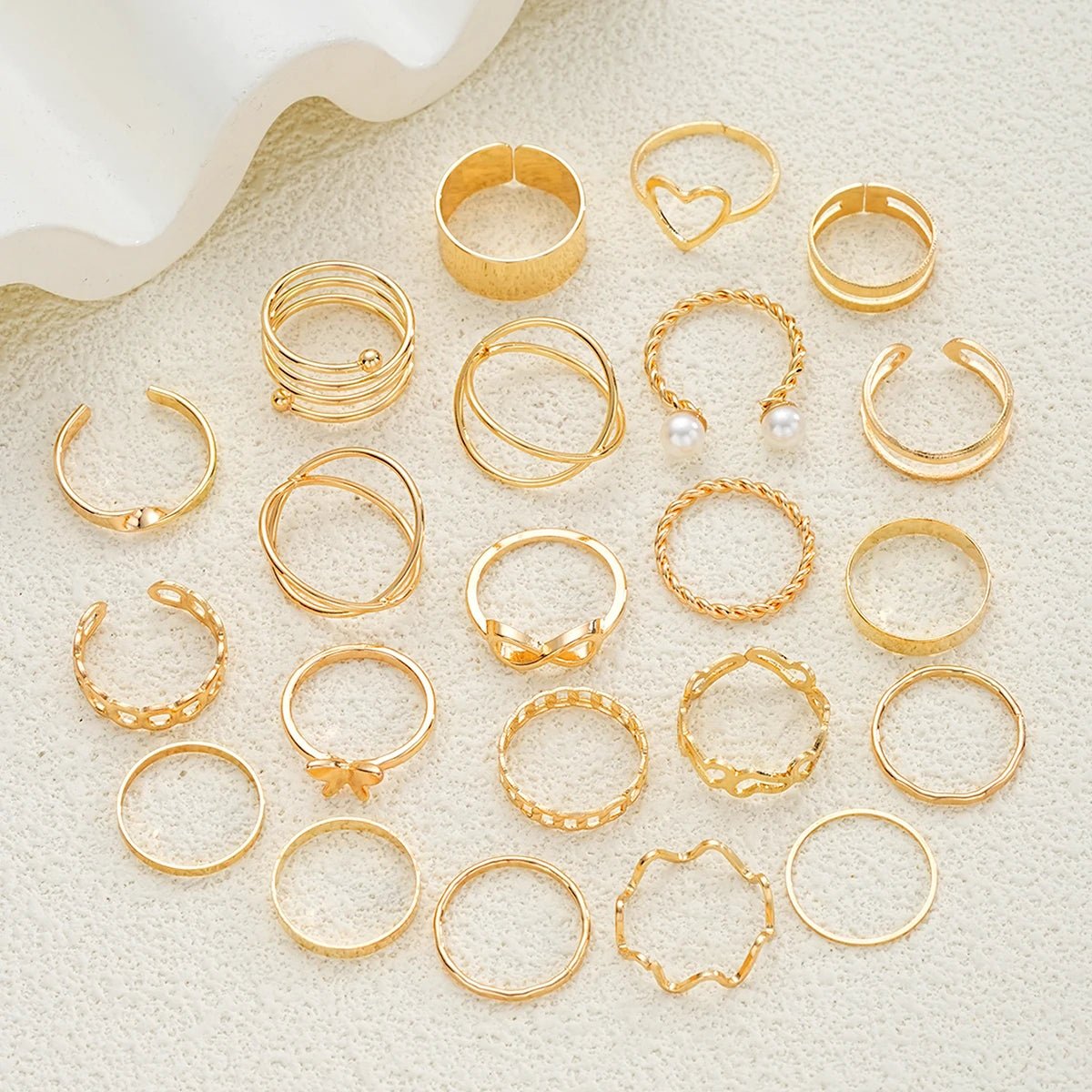 83pcs Elegant Pearl Geometric Earrings Necklace Bracelet Ring Jewelry Set For Women Heart Butterfly Star Daily Party Jewelry New - PrimeNest