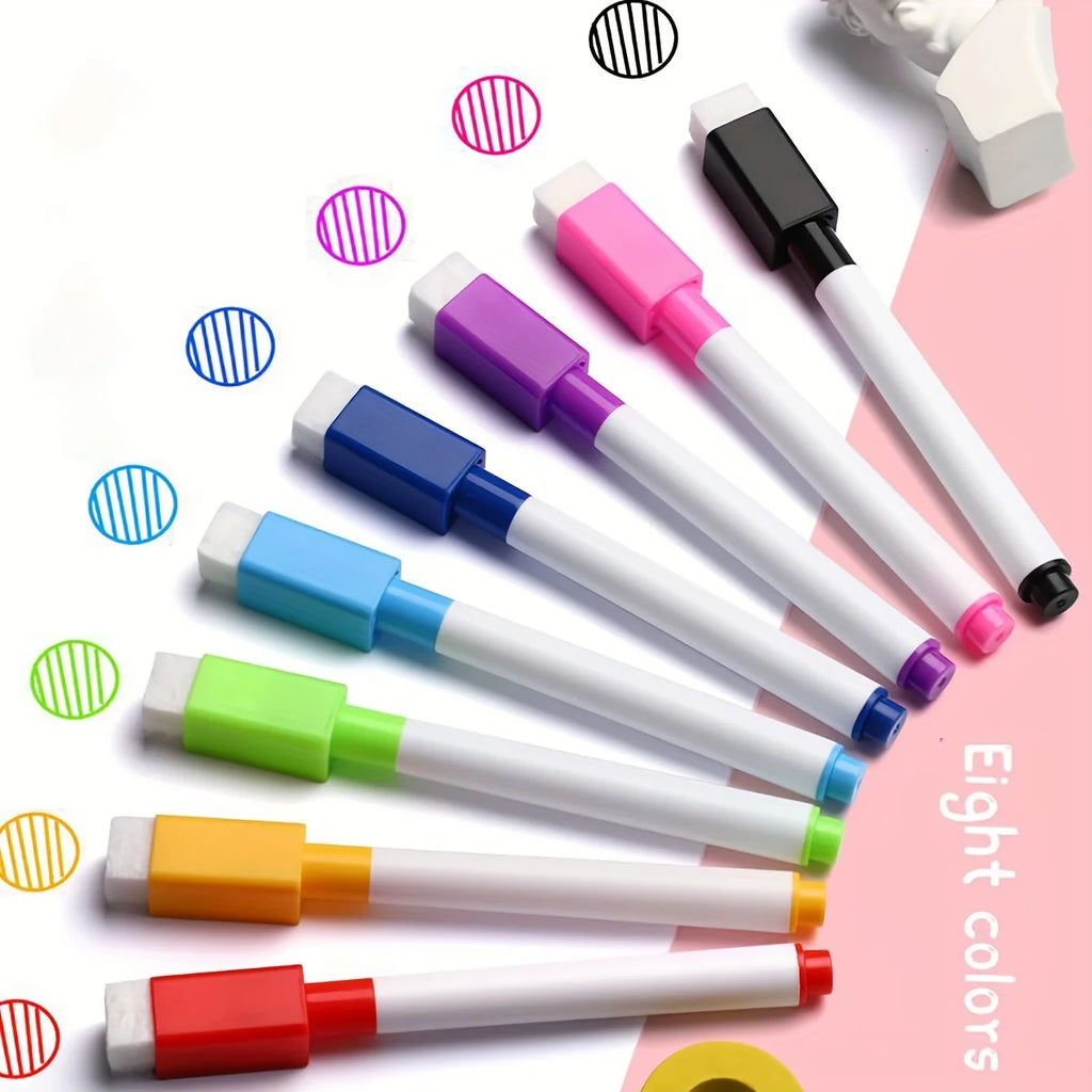 8-piece set. Small-sized white board eraser-style dry writing pen, 8 colors * 1 pen