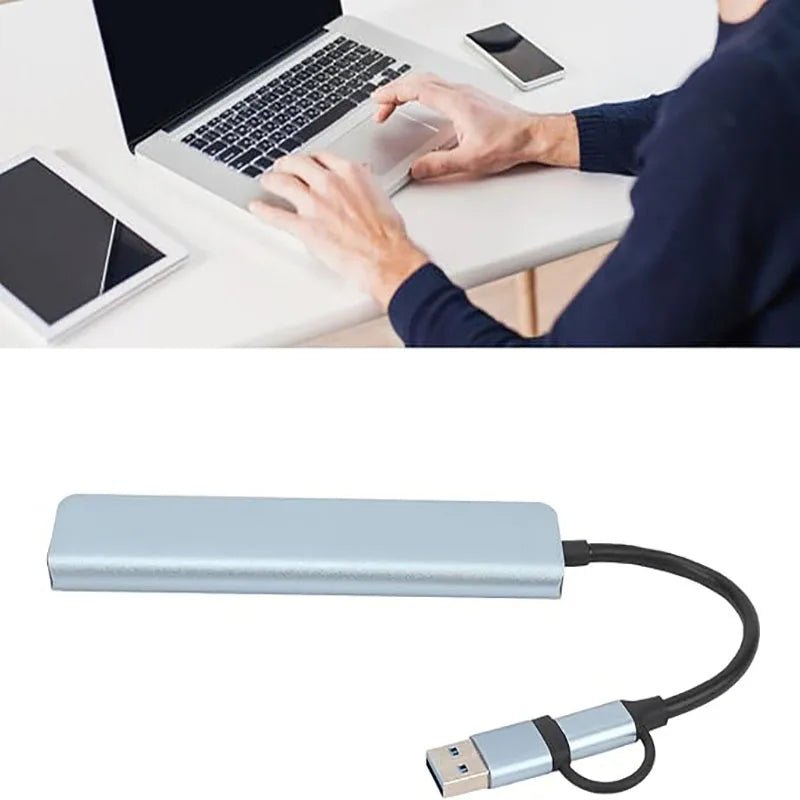 8in1 USB C Hub 4 USB Ports 1 USB-C Jack TF/SD Card Reader 3.5mm Audio Output for MacBook pro iPad pro iPhone 15 Laptop - PrimeNest