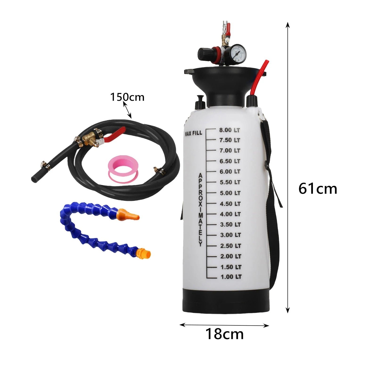 8L Automotive Car Transmission Fluid Pump Gearbox Pneumatic Fluid Extractor Oil Transfer Refill Bottle Oil Tank Oil Filler - PrimeNest