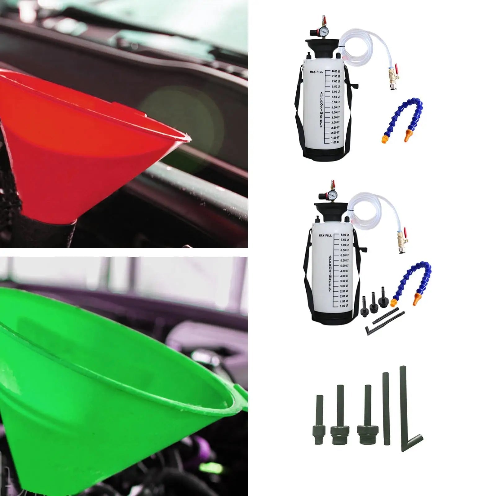 8L Pneumatic Fluid Extractor Tool Kits Gear Oil Filler Tank Automatic Transmission Fluid Pump Refill Pneumatic Oil Extractor - PrimeNest