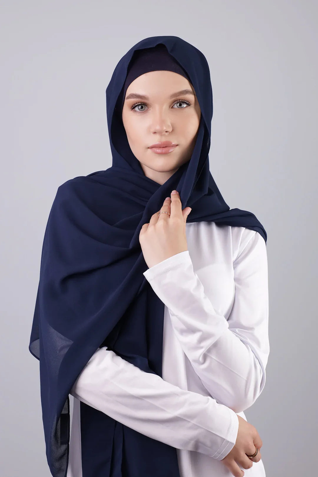 Hot Selling Chiffon Hijab with a Matching Cotton Inner for Women Hijab Shawl Underscarf