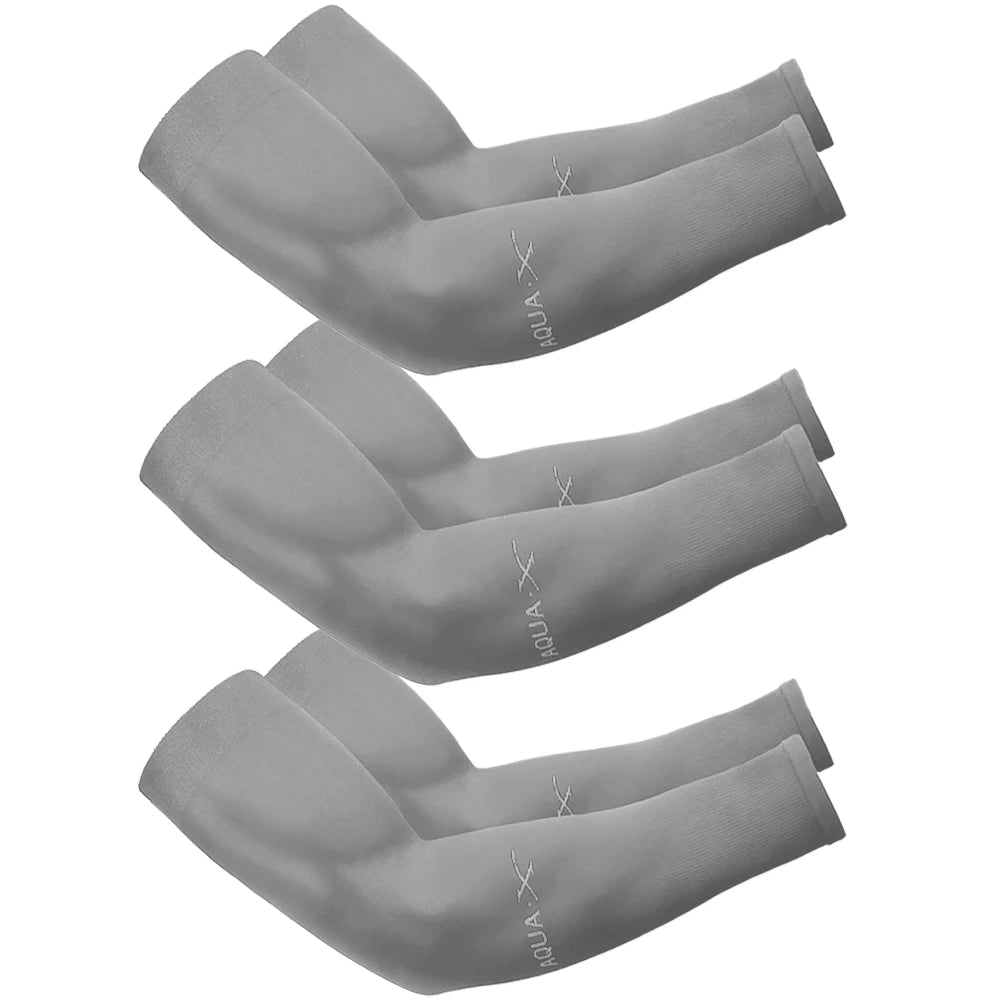 3Pairs Fashion Sun Ice Silk Sleeves Unisex Summer Sun Protection Arm Sleeves Suitable for Outdoor Riding, Driving, Fishing