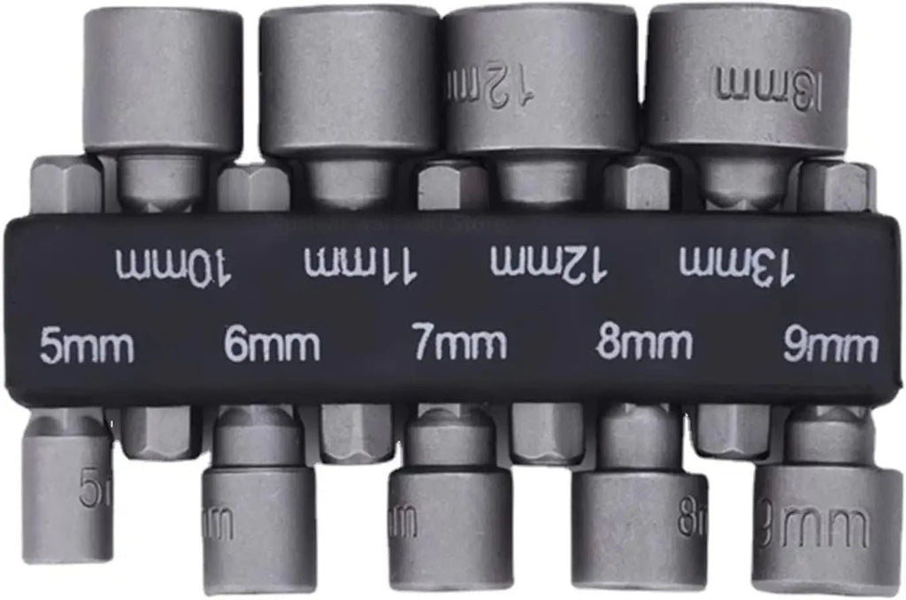 9pcs/set 5mm-13mm Hex Sockets Sleeve Nozzles Nut Driver Set Screwdriver Set Schroevendraaier Set Bits Sets Tools Socket Wrenches - PrimeNest