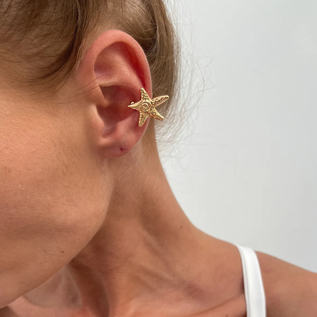 LATS Starfish Shell Flower Clip Earrings for Women Gold/Silver Color Non-Piercing Ear Cuff Daily Jewelry Accessories Party Gift