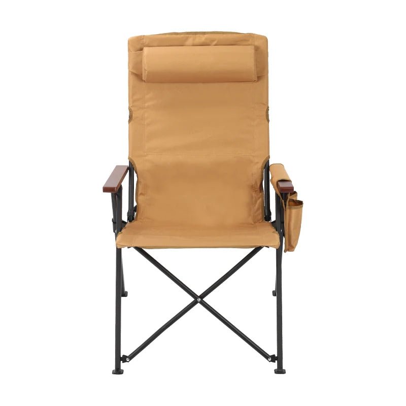 Adjustable 5-Position Folding Chair With Pillow & Armrests - Perfect For Outdoor Camping, Fishing, And Patio Relaxation - PrimeNest