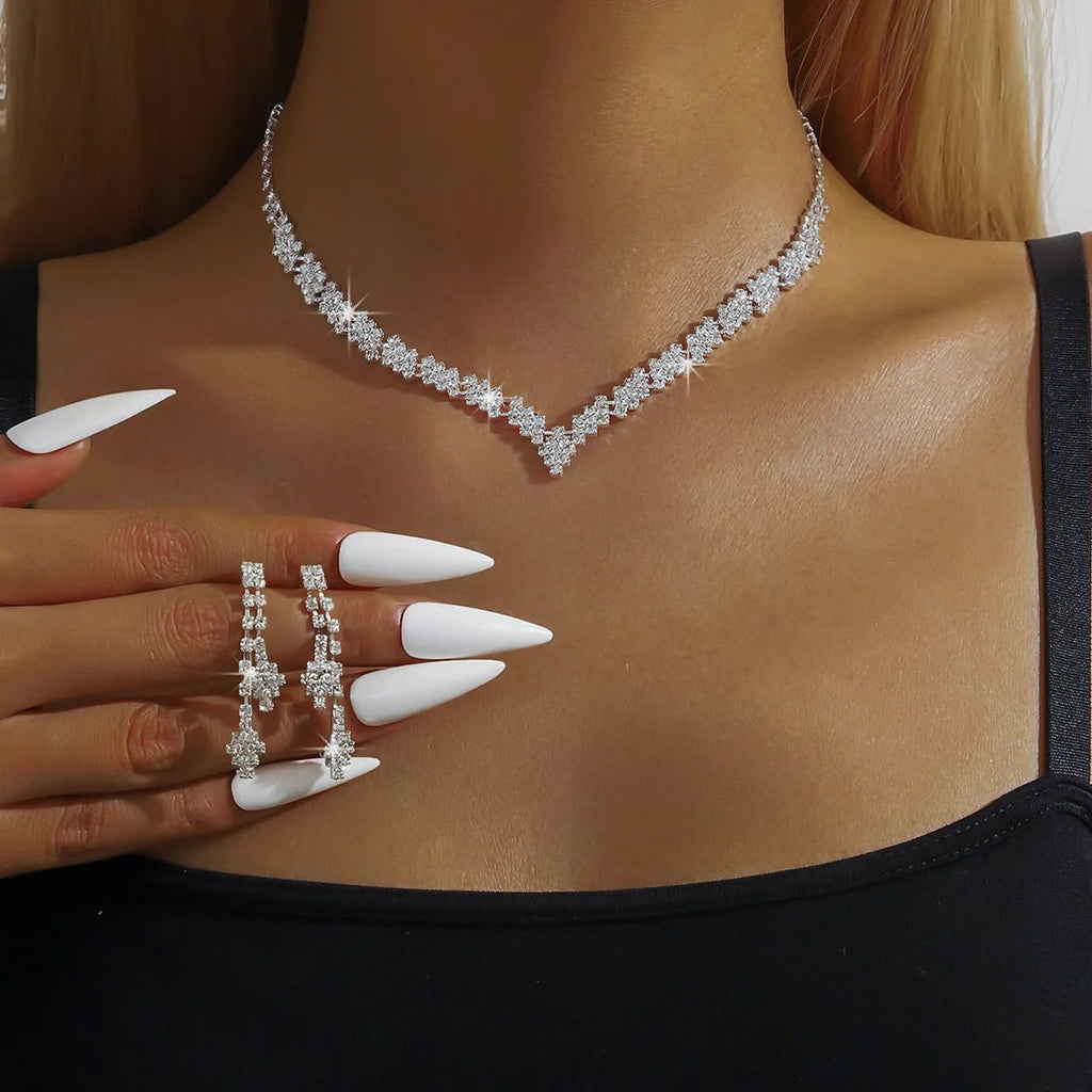 Advanced and versatile necklace, earring, bracelet, and jewelry set suitable for wedding, banquet, and party accessories - PrimeNest