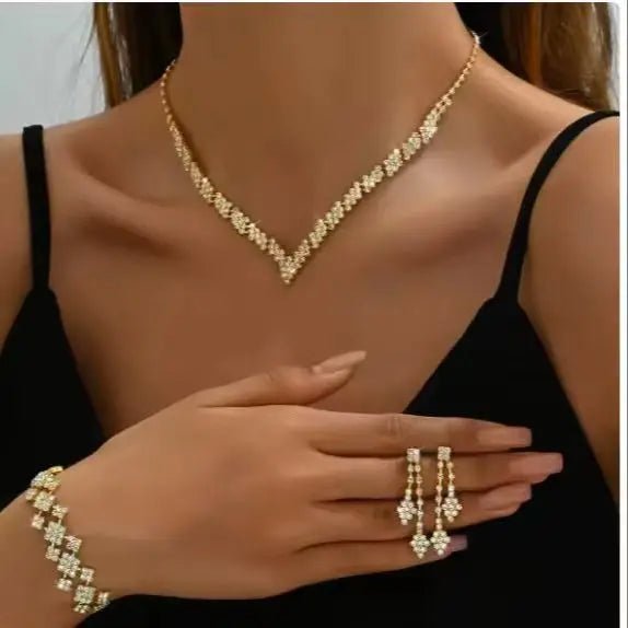 Advanced and versatile necklace, earring, bracelet, and jewelry set suitable for wedding, banquet, and party accessories - PrimeNest