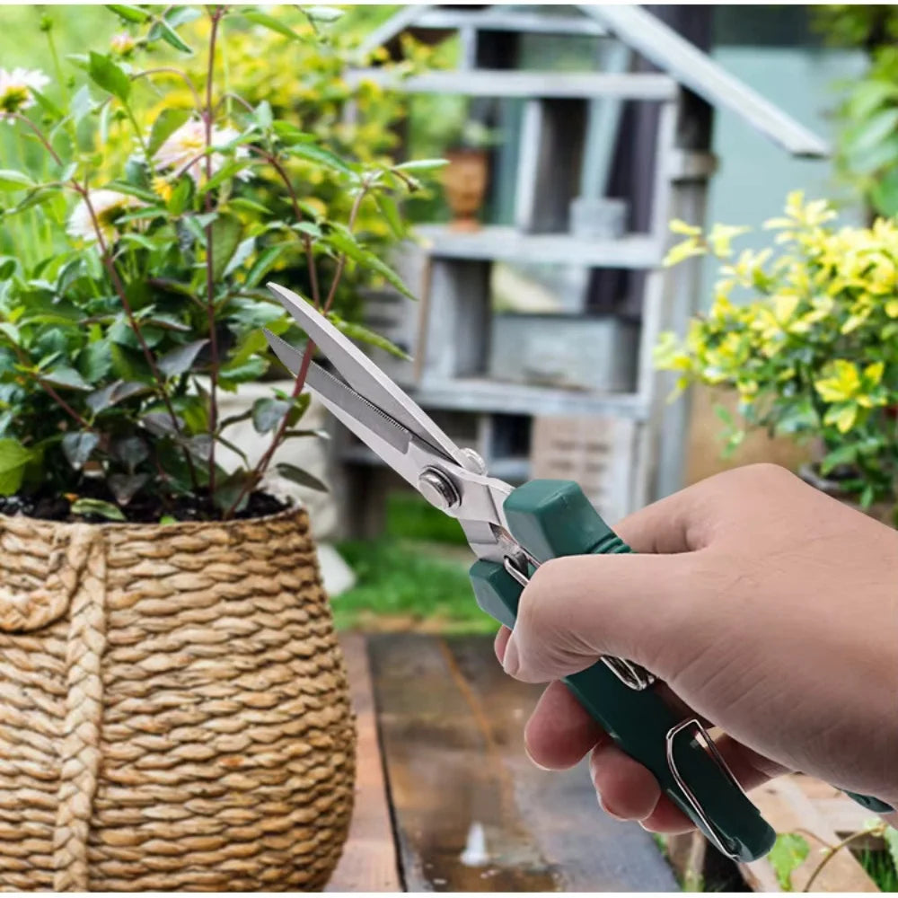 1/2PCS Straight Head Pruning Shears Non-slip HandleStainless Steel Outils Manuels Household Bonsai Garden Scissors Pruing Shear