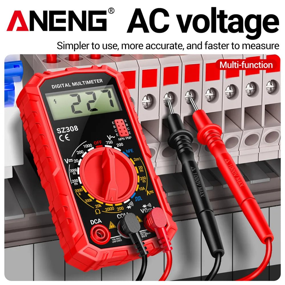 ANENG SZ308 Digital Multimeter AC/DC Current Meter Voltage Resistance Meter Electrician LCD Screen Ohm Square Wave Test - PrimeNest