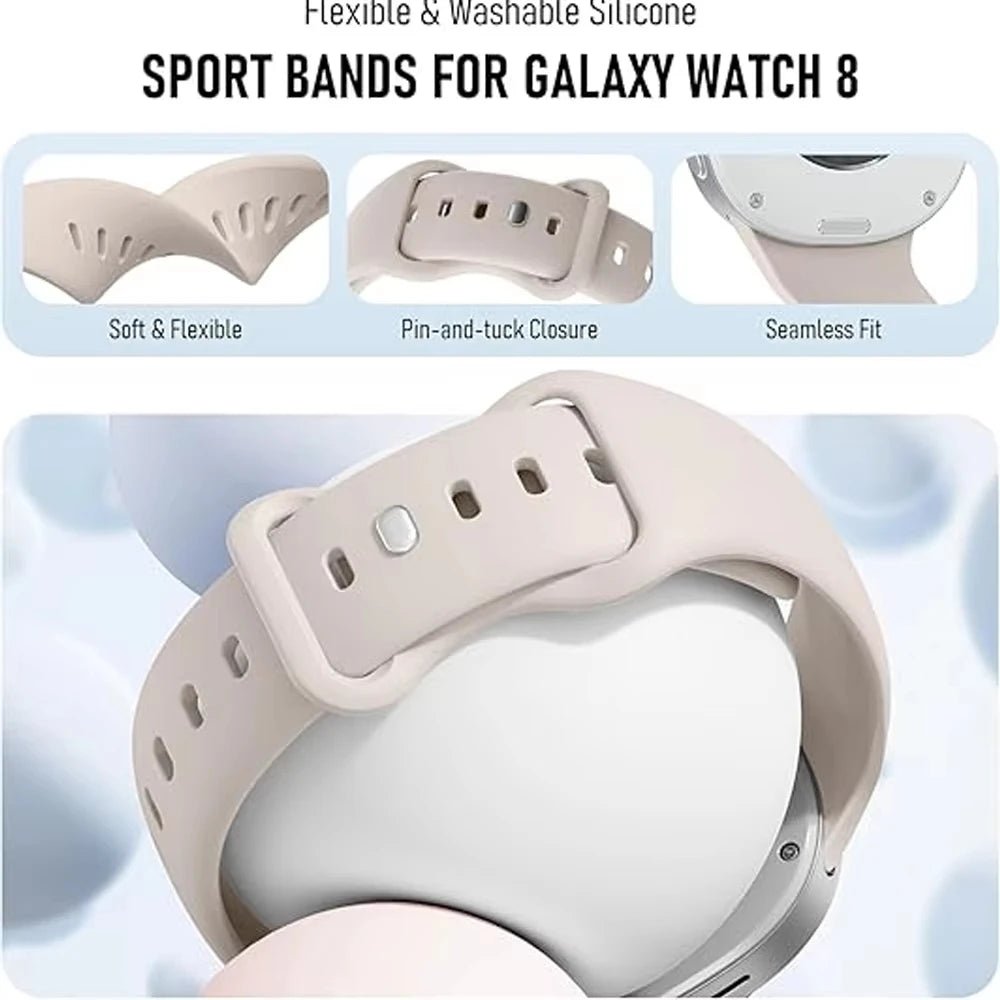Band for Samsung Galaxy watch 8 strap 44mm 40mm Replacement Wrist Sport Silicone Bracelet Correa Galaxy watch8 8 classic 46mm - PrimeNest