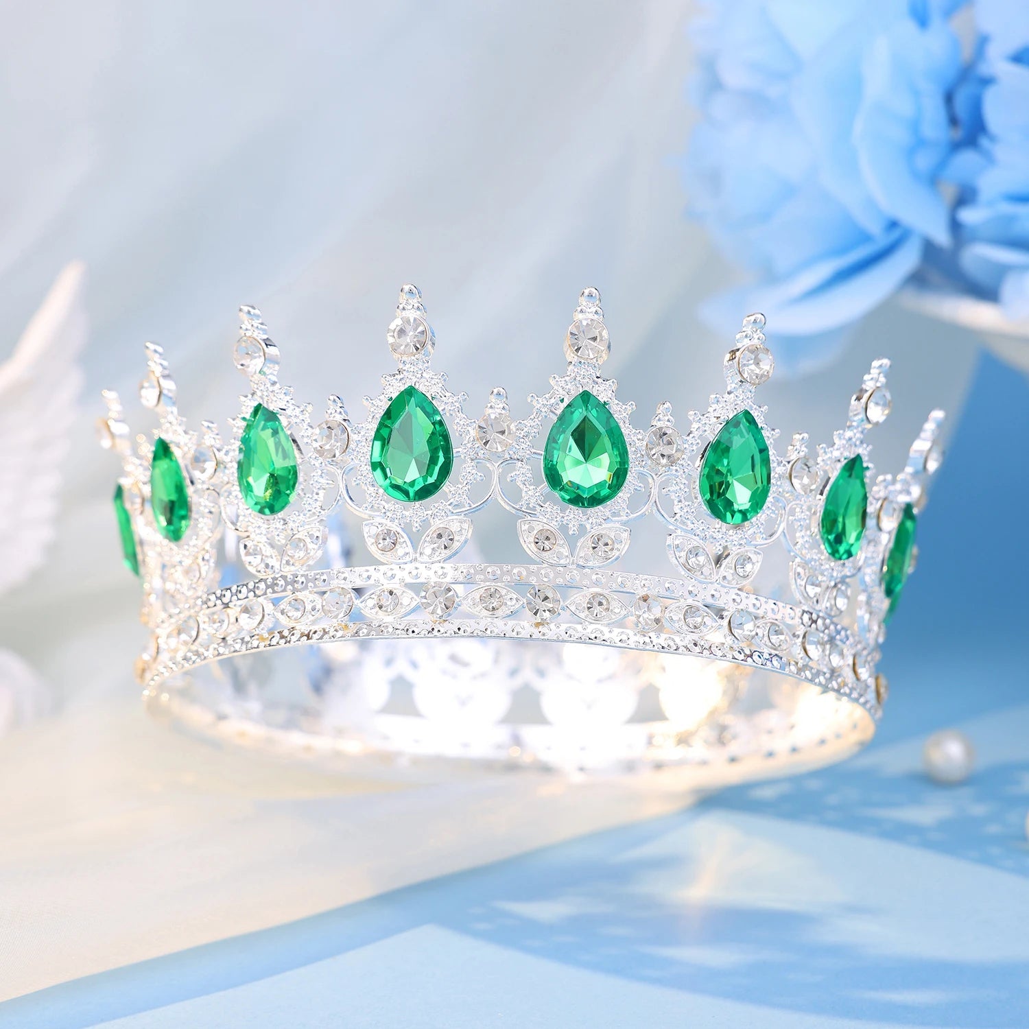 Baroque Round Crystal Tiaras And Crowns Headband Rhinestone Prom Diadem Crown Bridal Wedding Hair Accessories Jewelry Crown Gift - PrimeNest