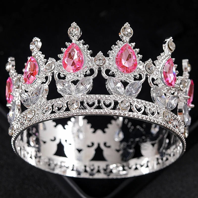 Baroque Round Crystal Tiaras And Crowns Rhinestone Prom Diadem Crown Bridal Wedding Hair Accessories Jewelry Crown Tiara Gift - PrimeNest
