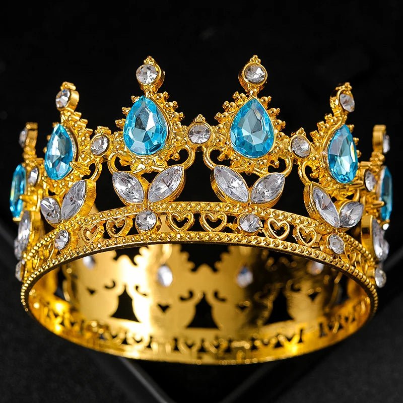 Baroque Round Crystal Tiaras And Crowns Rhinestone Prom Diadem Crown Bridal Wedding Hair Accessories Jewelry Crown Tiara Gift - PrimeNest