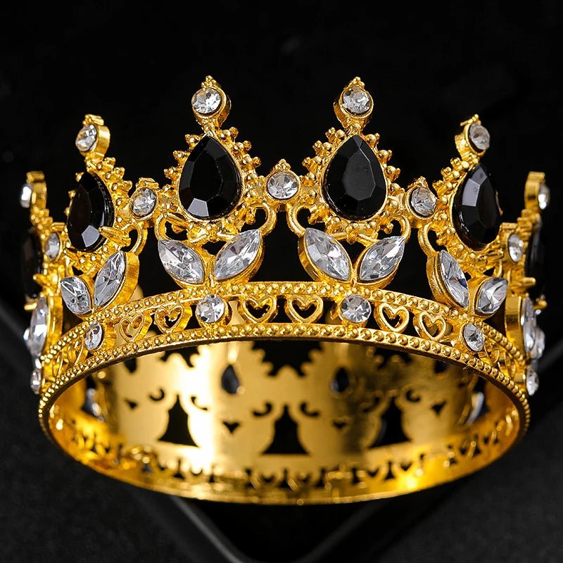 Baroque Round Crystal Tiaras And Crowns Rhinestone Prom Diadem Crown Bridal Wedding Hair Accessories Jewelry Crown Tiara Gift - PrimeNest
