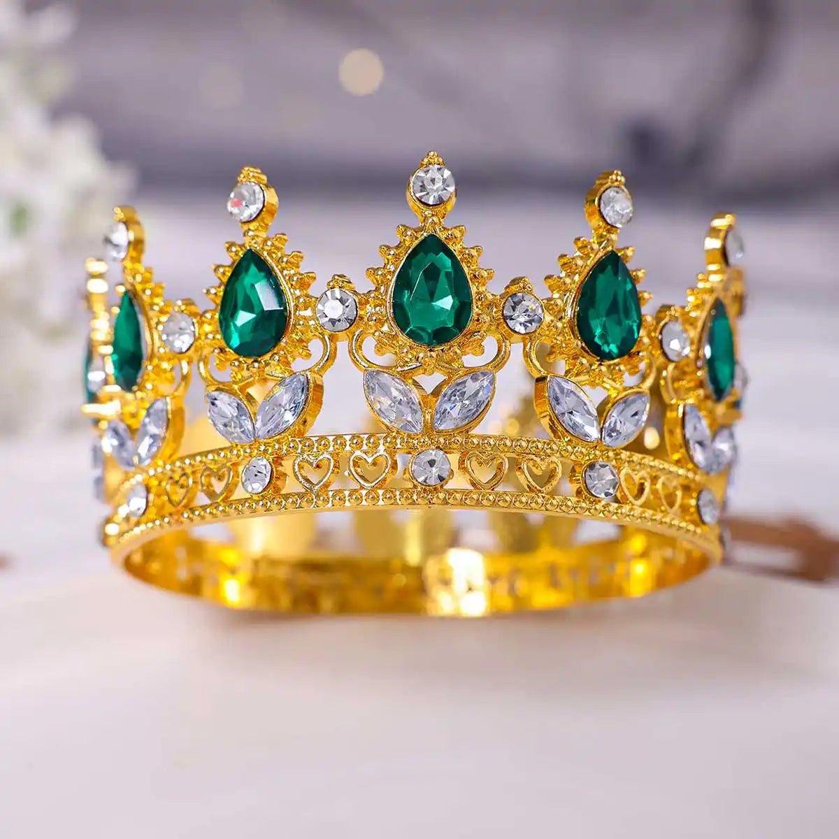 Baroque Round Crystal Tiaras And Crowns Rhinestone Prom Diadem Crown Bridal Wedding Hair Accessories Jewelry Crown Tiara Gift - PrimeNest