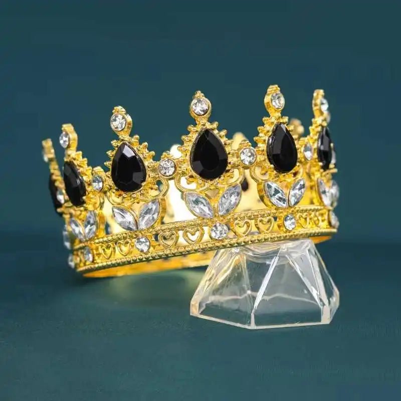 Baroque Round Crystal Tiaras And Crowns Rhinestone Prom Diadem Crown Bridal Wedding Hair Accessories Jewelry Crown Tiara Gift - PrimeNest