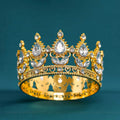Baroque Round Crystal Tiaras And Crowns Rhinestone Prom Diadem Crown Bridal Wedding Hair Accessories Jewelry Crown Tiara Gift - PrimeNest