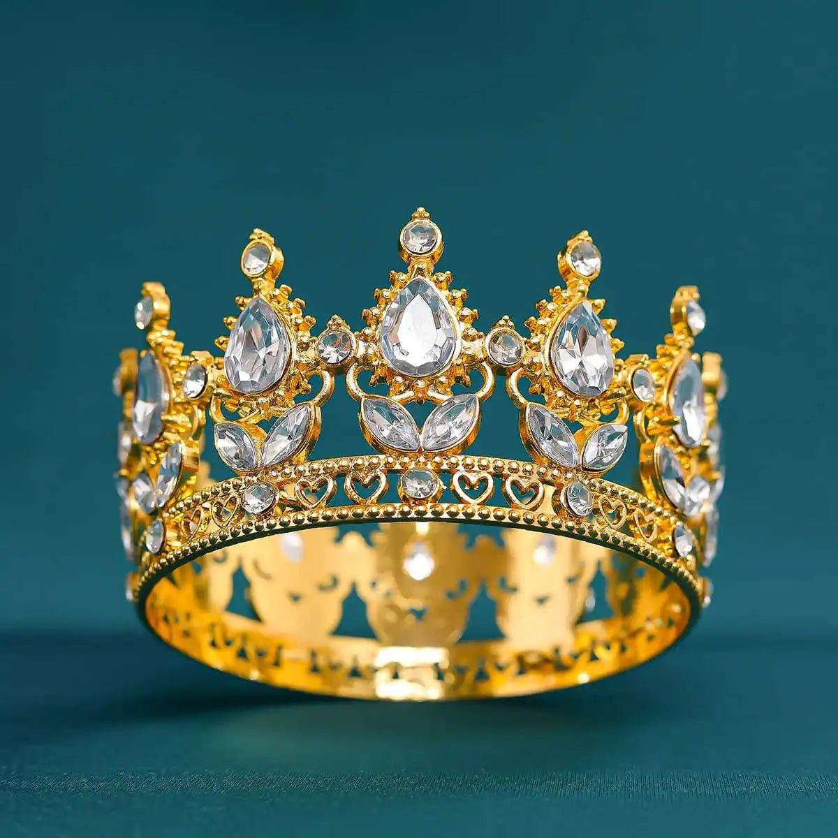 Baroque Round Crystal Tiaras And Crowns Rhinestone Prom Diadem Crown Bridal Wedding Hair Accessories Jewelry Crown Tiara Gift - PrimeNest