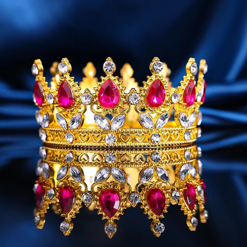 Baroque Round Crystal Tiaras And Crowns Rhinestone Prom Diadem Crown Bridal Wedding Hair Accessories Jewelry Crown Tiara Gift - PrimeNest
