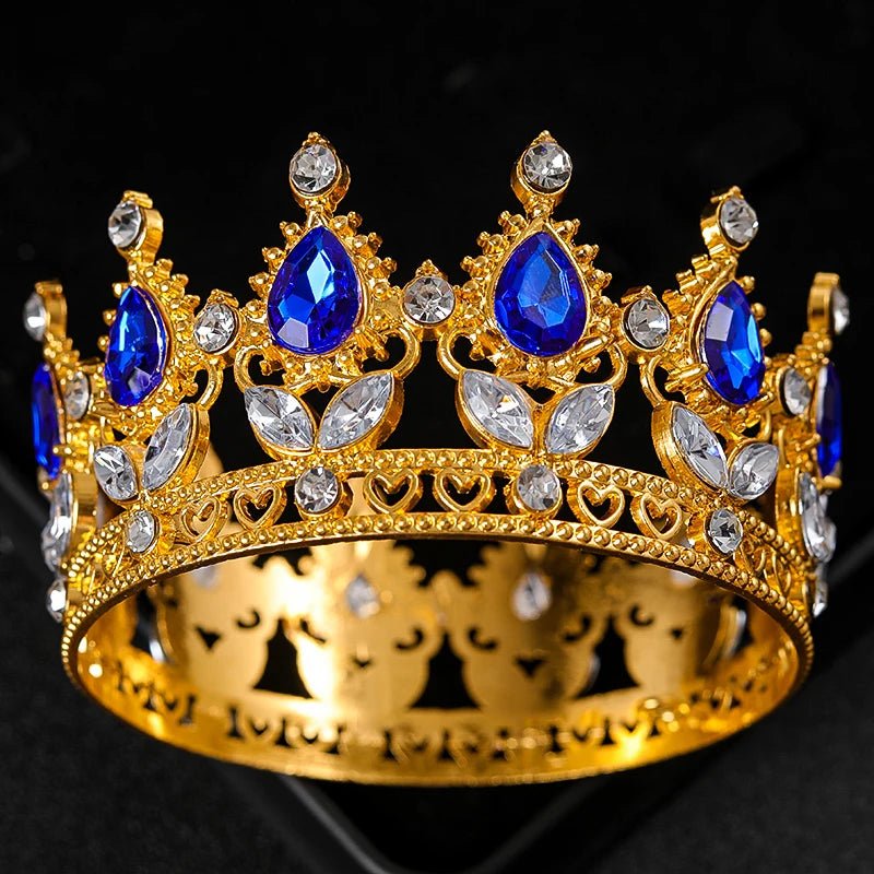 Baroque Round Crystal Tiaras And Crowns Rhinestone Prom Diadem Crown Bridal Wedding Hair Accessories Jewelry Crown Tiara Gift - PrimeNest