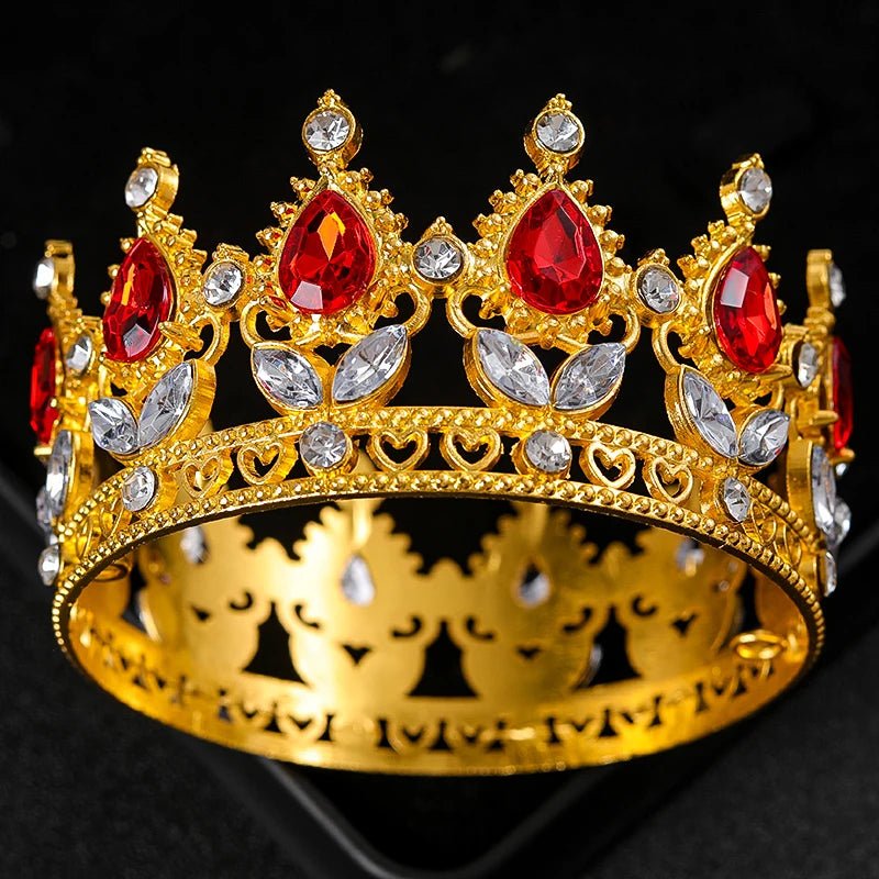 Baroque Round Crystal Tiaras And Crowns Rhinestone Prom Diadem Crown Bridal Wedding Hair Accessories Jewelry Crown Tiara Gift - PrimeNest