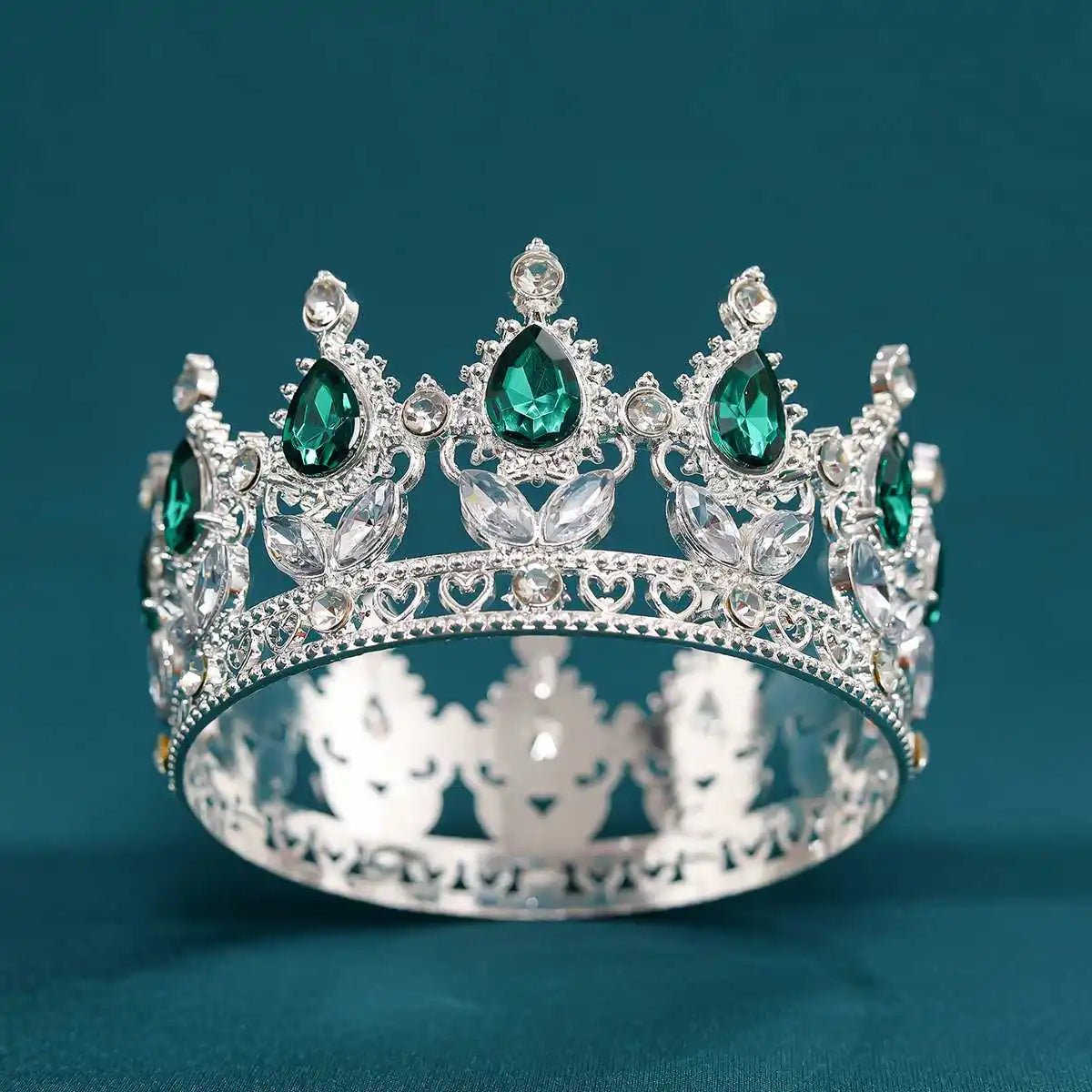 Baroque Round Crystal Tiaras And Crowns Rhinestone Prom Diadem Crown Bridal Wedding Hair Accessories Jewelry Crown Tiara Gift - PrimeNest