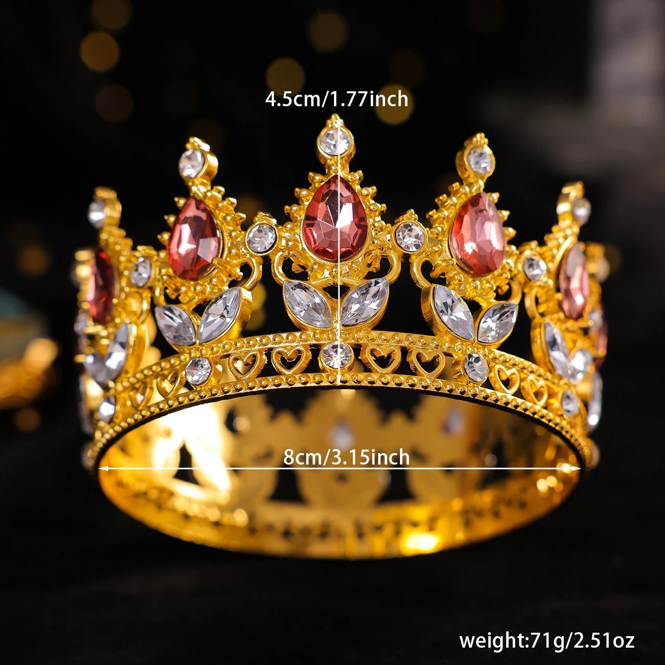 Baroque Round Crystal Tiaras And Crowns Rhinestone Prom Diadem Crown Bridal Wedding Hair Accessories Jewelry Crown Tiara Gift - PrimeNest
